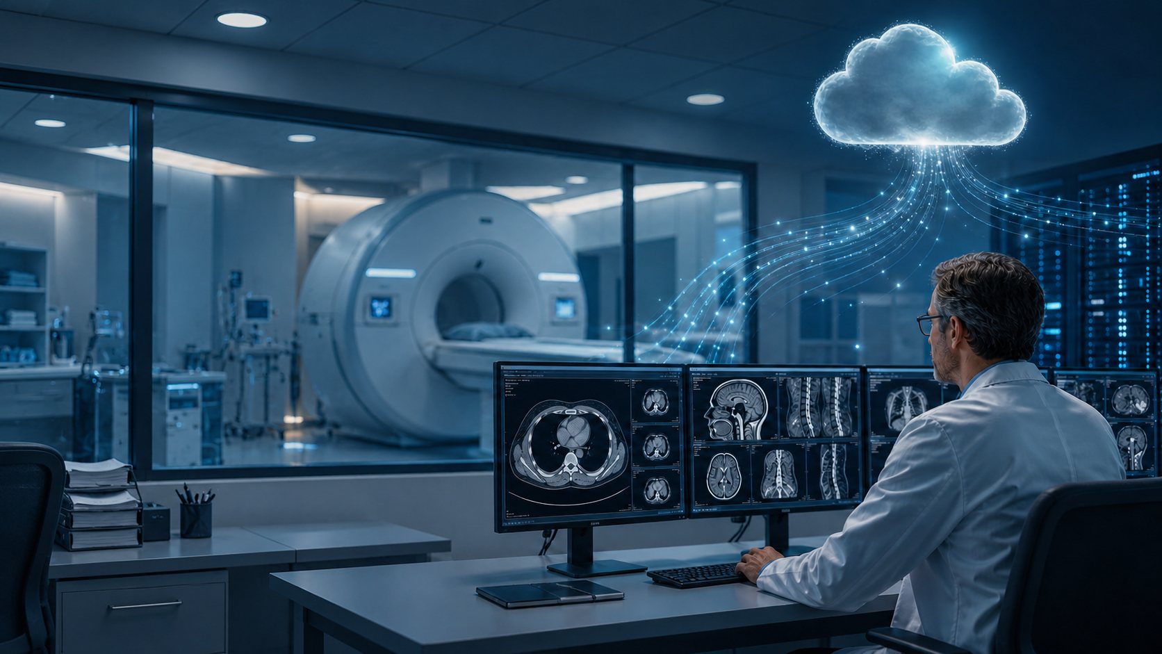 Illustrative connected medical imaging environment.