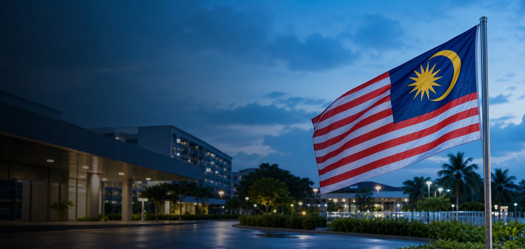 Malaysian flag in a healthcare setting